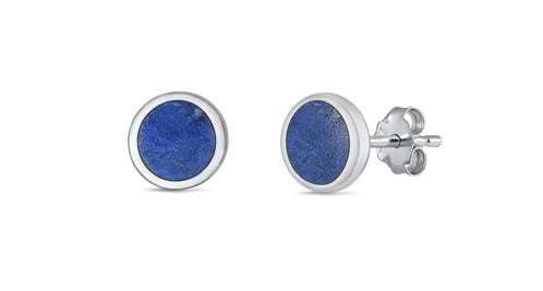 925 Sterling Silver Blue Lapis Stone Earrings