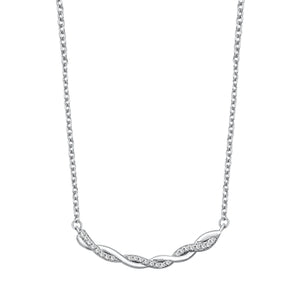 925 Sterling Silver Twisted CZ Necklace