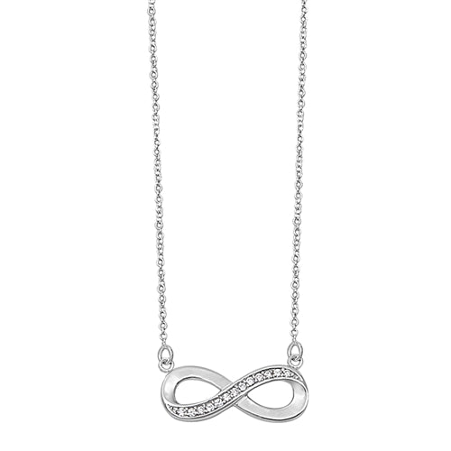 925 Sterling Silver Infinity CZ Necklace