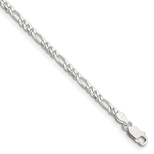 925 Sterling Silver Figaro Chain Bracelet