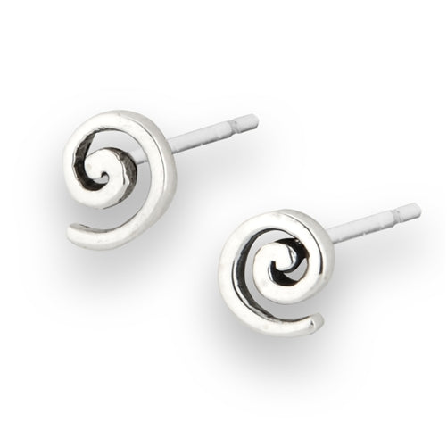 925 Sterling Silver Swirl Stud Earring
