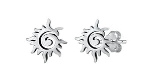 925 Sterling Silver Sun Stud Earrings