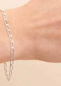 925 Sterling Silver Long Curb Chain Bracelet
