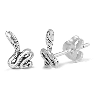 925 Sterling Silver Snake Stud Earrings