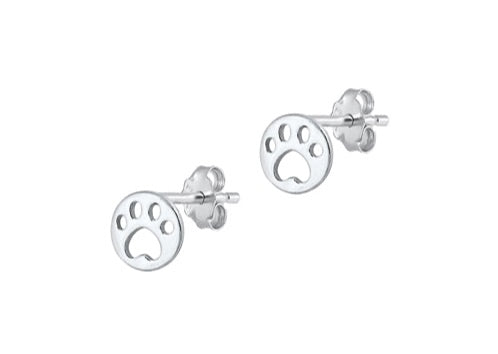 925 Silver Paw Print Earrings