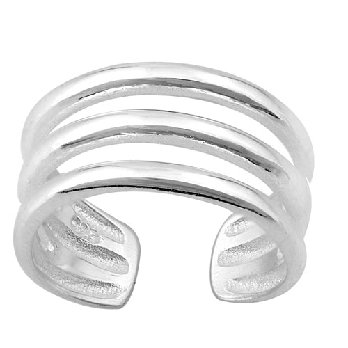 925 Sterling Silver Triple Band Toe Ring